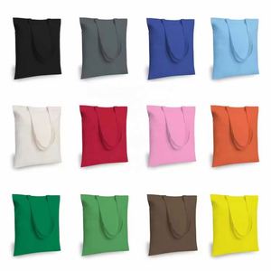 Economical Durable Recyclable 100% Cotton Letter Tote Bag Medium Reusable Grocery Shopping Pull Closure Long Handle DIY - Product Image 1