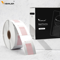 VENALISA 300 pièces Formes adhésives pour ongles, Formes papillon en aluminium pour extension d'ongles, Formes professionnelles pour ongles en acrylique