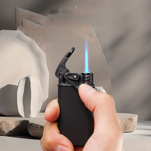 Briquet torche vintage style moderne à bras oscillant, en métal, rechargeable au butane, coupe-vent, pour cigares, avec logo personnalisé, vente en gros en vrac - Product Image 2