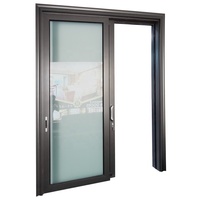Cloison de séparation intérieure en aluminium avec porte coulissante double vitrage