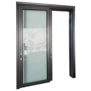 Puerta de vidrio doble deslizante de pared de partición de hogar de aluminio