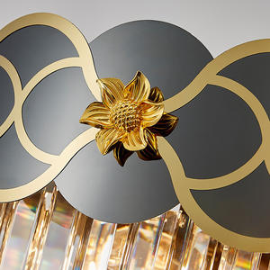 Zèle Éclairage Intérieur Éclairage Rectangulaire Led Lumières Or Moderne Cristal Pendentif Lustres - Product Image 5