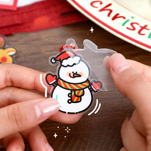 Spot Acrylic Christmas keychain Cartoon keychain Christmas gift keychain Plastic keychain <b>decoration</b> Wholesale - Product Image 3