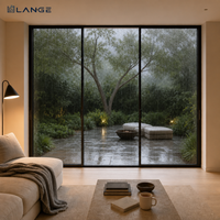 Porte coulissante panoramique haut de gamme LANGE en aluminium, triple vitrage trempé, résistance aux ouragans, grande porte coulissante en verre pour maison