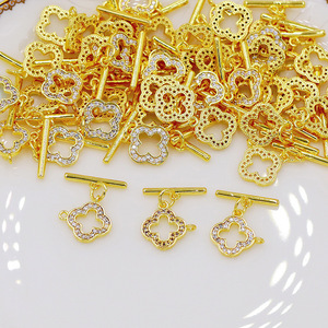 Fermoir OT en cuivre plaqué or 18 carats, fermoir d'extrémité de bracelet en zircon micro-pavé rempli d'or 14 carats, accessoire de bijouterie DIY - Product Image 2