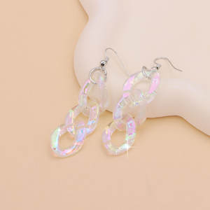 Geometric Acrylic Chunky Chain <b>Necklace</b> Zinc Alloy Party Fashion <b>Statement</b> Jewelry Set - Product Image 4