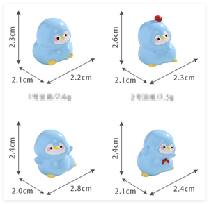 Figurines 3D de Noël en résine peintes à la main, pingouins d'anime, sculpture de jardin miniature, jouet de fête de remise de diplôme, Guangdong - Product Image 2