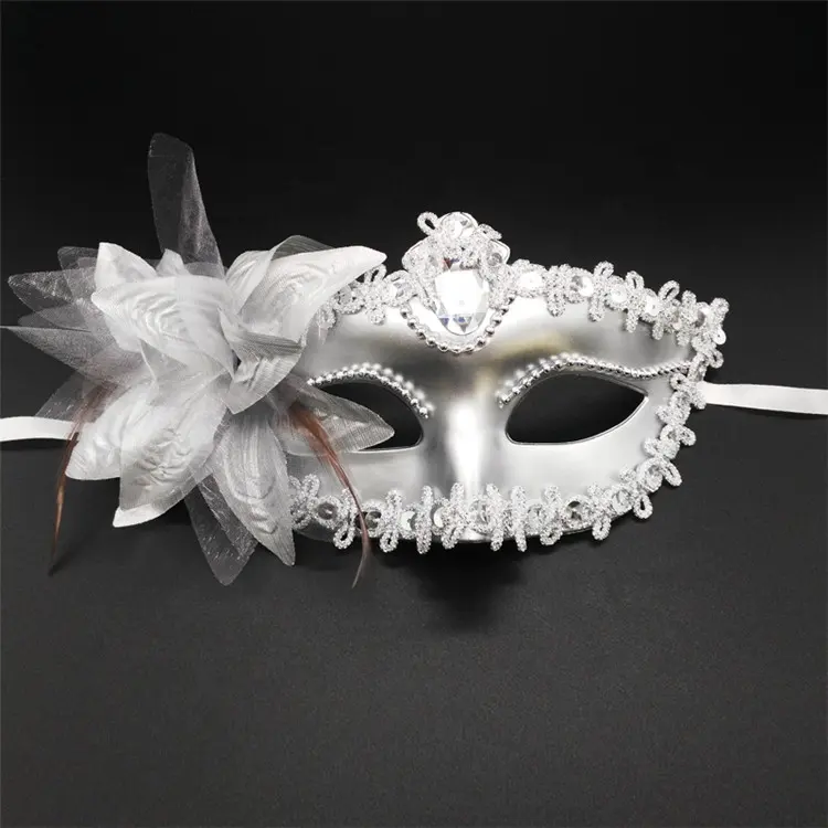 Dropshipping-Fabrik Italien Venedig Damen maskerade transluzente Spitzenmaske Federmaske Party-Maske Halloween-Maske Frau