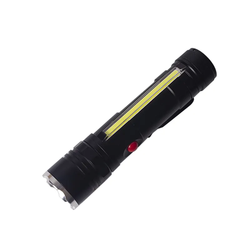T6 LED Torch with Clip Rechargeable Flashlight Magnetic Flashlight Super Bright Pocket-Sized COB Work Light LED Torch Flashlight