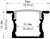 Profilé en aluminium extrudé 6063-T5 pour bande LED, 23*15MM, pour décorations lumineuses, service de découpe