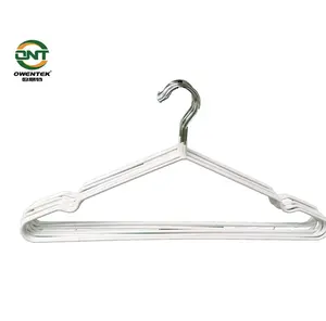 Hete Verkopende Witte Kleur Standaard Anti Slip Hangers Voor Doeken Hanger Metalen Pvc Gecoate Hanger