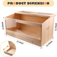 Cage à hamster en bois écologique avec plateau amovible et doubles portes à ouverture verticale pour gerbilles