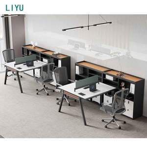 Escritorio de Oficina Moderno en Forma de L Liyu, Estación de Trabajo Modular Multipersona, Muebles de Oficina Modulares con Separación Elegante - Product Image 2