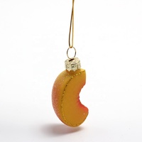 Kwaliteit Handgeblazen Glas Kerst Ornament Fruit Glas Ornament Perzik Plak Glas Ornament Milieuvriendelijk