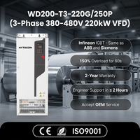 Variateur de fréquence AC HYTECON 220 kW VFD WD200-T3-220G/250P, variateur de vitesse à usage intensif, contrôle vectoriel pour pompes à eau, concasseurs miniers