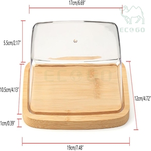 Custom Bamboo Serving Tray Butter Lunch Boxes Airtight Food <b>Storage</b> <b>Container</b> with Lid - Product Image 6