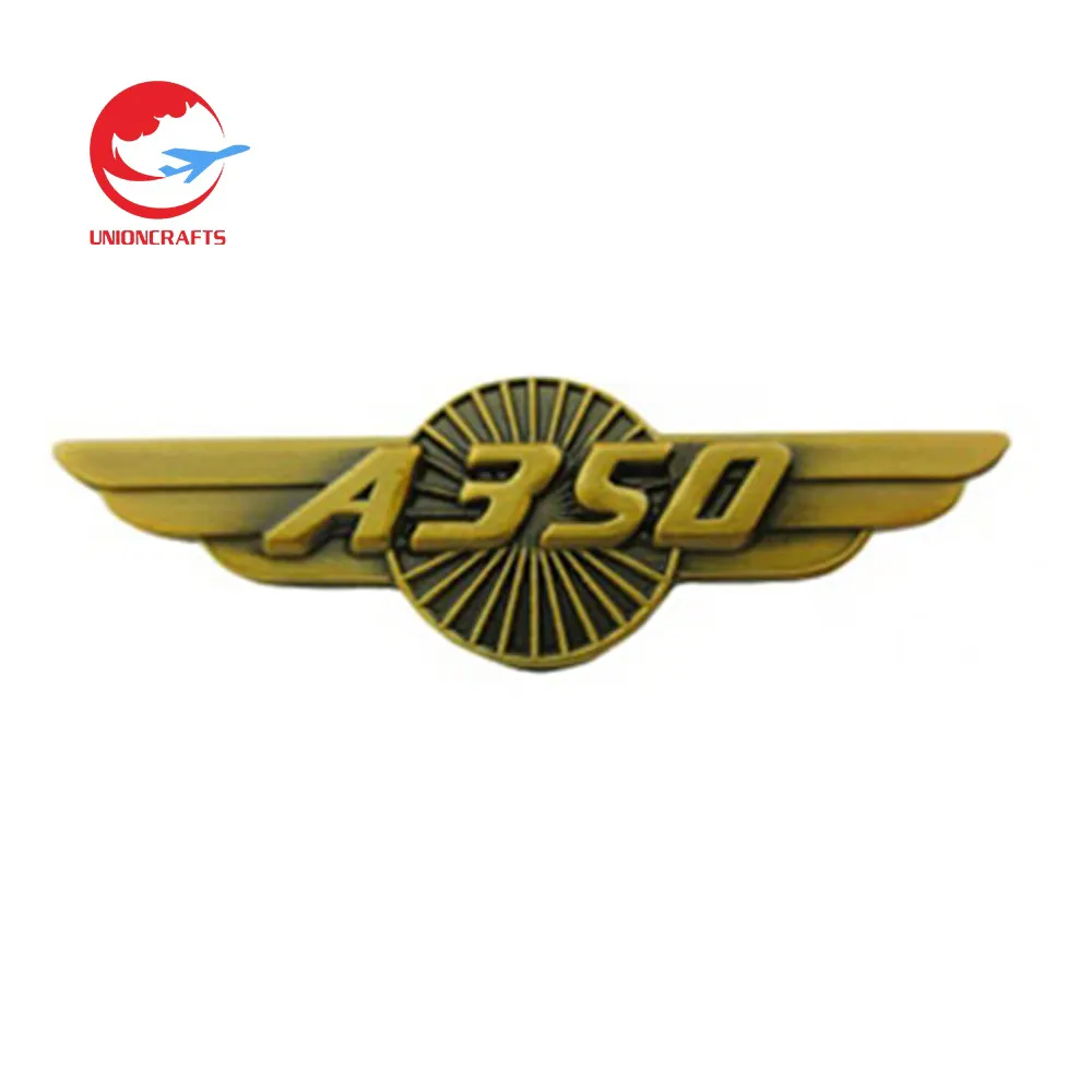 Custom Design Your Own Zinc Alloy Iron 2D 3D Metal Wing Shape Lapel Pin Badge