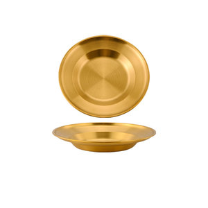 Plato Redondo de Acero Inoxidable 304, Chapado en Oro, para Pasta, Frutas, Postres, Vajilla para Fiestas - Product Image 5