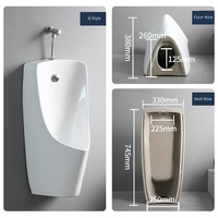 Witte keramische wandhangende urinoir model 309 handbediende spoeling voor hotel, commerciële en openbare toiletten, sanitair.