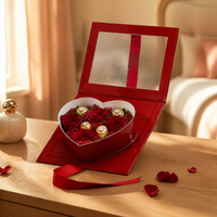 Boîtes rigides en matériaux recyclés en forme de lettre unique, couleur rouge, populaires pour la Saint-Valentin, pour fleurs et chocolats