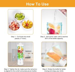 Mixeur Portable 600ML, Bouteille d'Eau Électrique Personnelle avec Couvercle, Shaker à Fruits et Poudres, Gobelet Mixeur USB pour Glace - Product Image 3