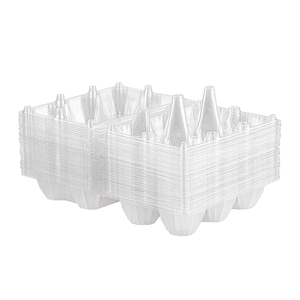 Offre Spéciale 6 Grilles-Cartons D'oeufs En Plastique Transparent Porte-Oeufs Conteneur <span class=keywords><strong>De</strong></span> Stockage Plateau À Oeufs pour Le Stockage Du Réfrigérateur <span class=keywords><strong>De</strong></span> Pâturage Familial, - Product Image 1
