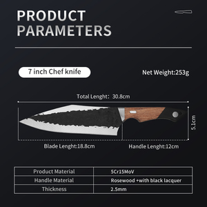Premium Hammered Pattern Cleaver Kitchen <strong>Chef</strong> <strong>Knife</strong> 5Cr15Mov Steel Unique Design Blades <strong>Chef</strong> <strong>Knife</strong> - Product Image 2