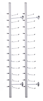 Accessoires pour machines optiques Présentoir pour lunettes de soleil Présentoir pour lunettes Tiges d'affichage pour lunettes murales en aluminium Supports d'exposition pour spectacles