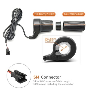 Acceleratore WUXING 20X a Mezza Manopola a 3 Pin 24V 36V 48V 60V 72V con Connettore SM Impermeabile per Bici Elettrica Ebike - Product Image 3