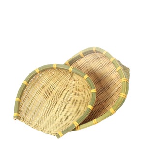 Handmade <b>Bamboo</b> Winnowing Basket Round Green <b>Bamboo</b> Strips Kitchen Vegetable Washing Draining Drying Decorative Basket - Product Image 1