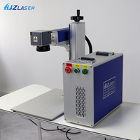 Marqueur laser fibre HJZ 30W haute précision refroidi par air CNC de table pour marquage de plaques signalétiques métalliques, médailles pour chiens, acier inoxydable AI/DWG
