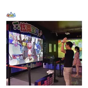 جهاز عرض تفاعلي بصورة جدارية ونظام الواقع الافتراضي لعبة استشعار الرقص ثلاثية الأبعاد Kinect داخلية بتصميم جديد للأطفال