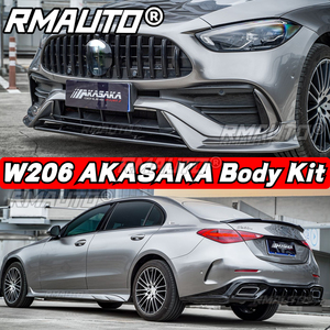 W206 Front Bumper <b>Splitter</b> Cover Lip Side Skirt Rear Spoiler Racing Grill Body Kit for Mercedes Benz C Class W206 2022-2023 - Product Image 6
