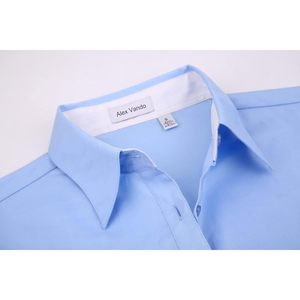 เสื้อเชิ้ตผู้หญิงสั่งตัดได้ แขนยาว ทรงปกติ ผ้าป๊อปลิน รีดง่าย สไตล์คลาสสิก เหมาะสำหรับทำงาน - Product Image 3