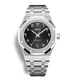 Montre de sport de luxe en acier inoxydable, résistante à l'eau, mouvement mécanique NH35, calendrier, verre saphir, boîtier polygone, décontractée - Product Image 2