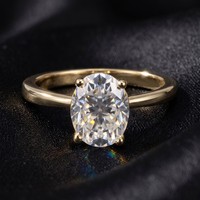 Bague solitaire en moissanite RINNTIN SMOR48, coupe ovale, argent sterling 925, 1ct 2ct, couleur D, moissanite VVS, bijoux étincelants pour femmes
