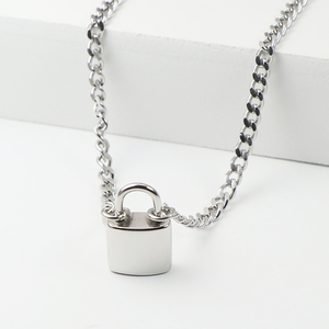 נירוסטה 3mm לרסן שרשרת שרשרת כסף מנעול שרשרת לגברים - Product Image 1