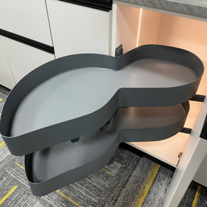 Gabinete de Cocina Moderno con Esquina Ciega, Extraíble, con Cierre Suave, Bandeja Giratoria de 2 Niveles, Fácil Instalación, Ahorro de Espacio - Product Image 4