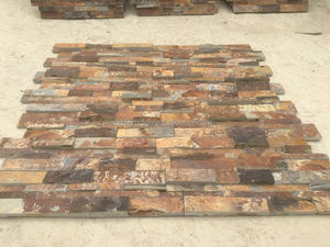 Panneau de pierre de culture 3D multicolore Revêtement mural 3D <span class=keywords><strong>Ardoise</strong></span> à <span class=keywords><strong>colle</strong></span> empilée pour couper à la taille directement des fournisseurs - Product Image 3