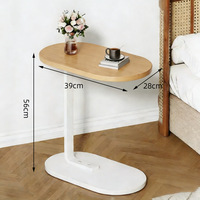 Table basse mobile en chêne avec rangement, design moderne et épuré, plateau en bois massif, structure en acier, aucun assemblage requis
