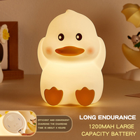 Veilleuse en silicone souple en forme de canard, veilleuse d'allaitement pour chambre d'enfant, lampe canard mignonne RVB, lampe rechargeable pour chambre à coucher