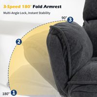 Fauteuil Gonflable Innovant et Classique, Chaise de Bureau Pliante pour la Maison et le Bureau avec Système d'Accoudoirs Rabattables de 90 à 180 Degrés