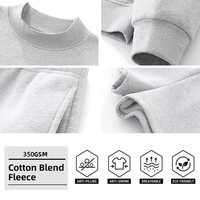 Ensemble de survêtement pour femme SS26D097, sweat-shirt à col montant surdimensionné en molleton 350 GSM et short à cordon de serrage, logo personnalisé