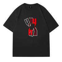 Pabrik OEM ODM Langsung Kaos Unisex Streetwear Oversized Kaos Sablon Grafis Kerah Bulat Bahu Jatuh Lengan Pendek