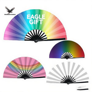 Éventails traditionnels en bambou de 33 cm, tissu peint, <span class=keywords><strong>histoire</strong></span> de l'entreprise, <span class=keywords><strong>chronologie</strong></span> de l'entreprise, souvenir du personnel, art populaire, amour de la musique, remise de diplôme - Product Image 2