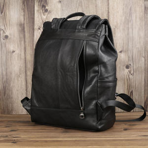 Sac à dos en cuir de vache véritable Andong, décontracté, simple, pour homme, sac d'école, sac à bandoulière pour ordinateur portable 15,6 pouces, tendance pour étudiants - Product Image 4