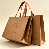 Sacs d'emballage cadeau en carton recyclable et écologique avec logo personnalisé et gaufrage pour petites entreprises de bougies