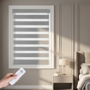 Nouveauté YUXUAN Stores Électriques <span class=keywords><strong>Duo</strong></span> Étanche Motorisés Zebra Design Moderne Installation Plafond - Product Image 1