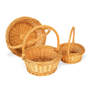 Liễu tự nhiên Organizer <span class=keywords><strong>wicker</strong></span> dệt giỏ với xử lý lớn giỏ cho món quà giỏ cây chủ sở hữu - Product Image 3