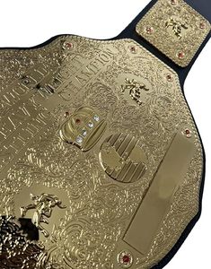 PersonalizadoTRUE SAGA - Big Gold Wrestling Title Belt Class One-Tamaño de <span class=keywords><strong>la</strong></span> cintura para adultos de hasta 46 " - 2mm Correa de cuero metálico - Product Image 3